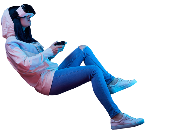 Girl using VR
